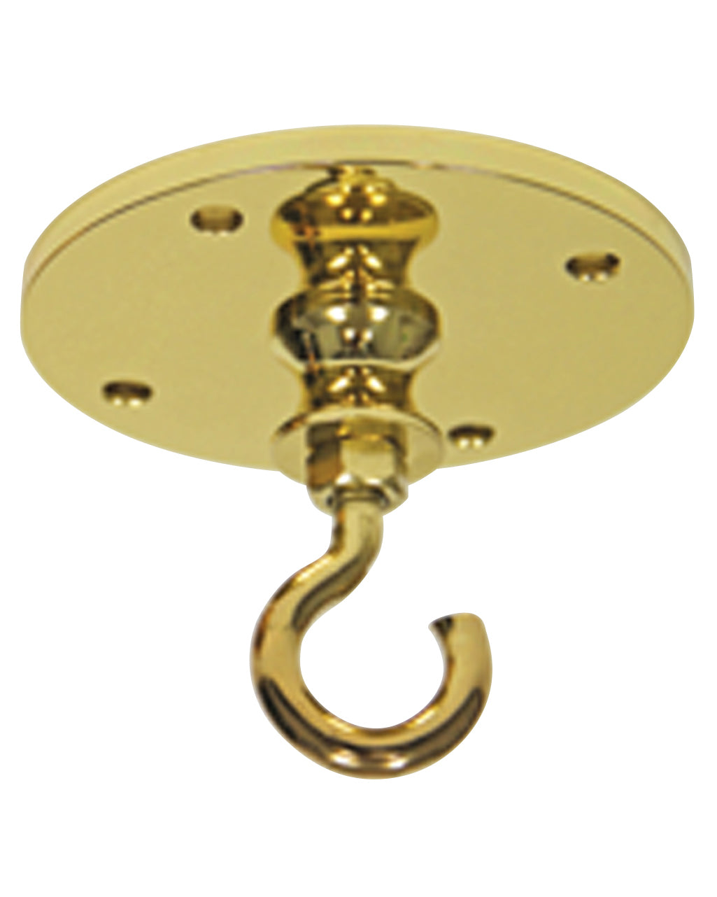 Gold metal hook on a white background