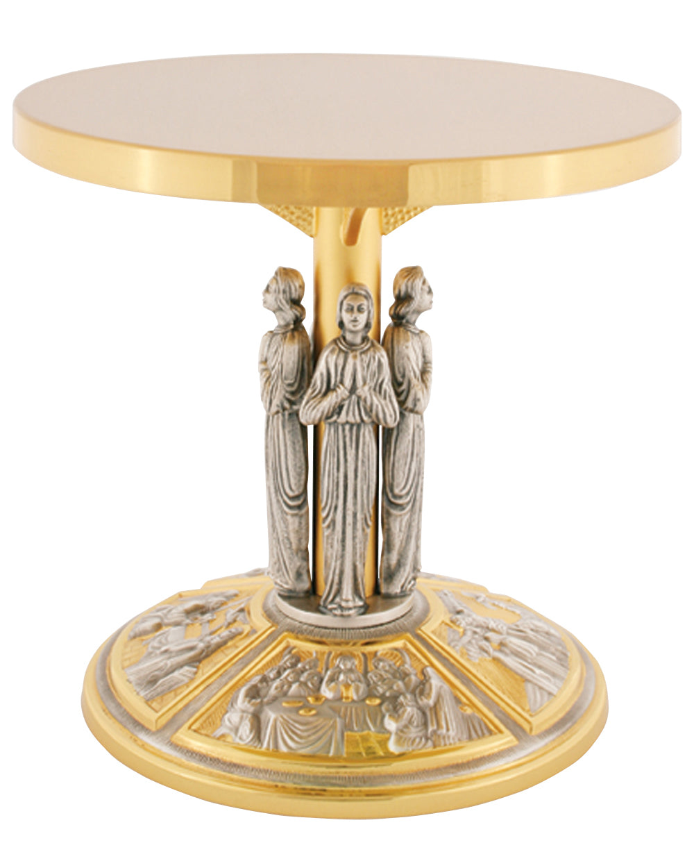 Tabor bañado en oro de 24k con cuatro ángeles 9.5"