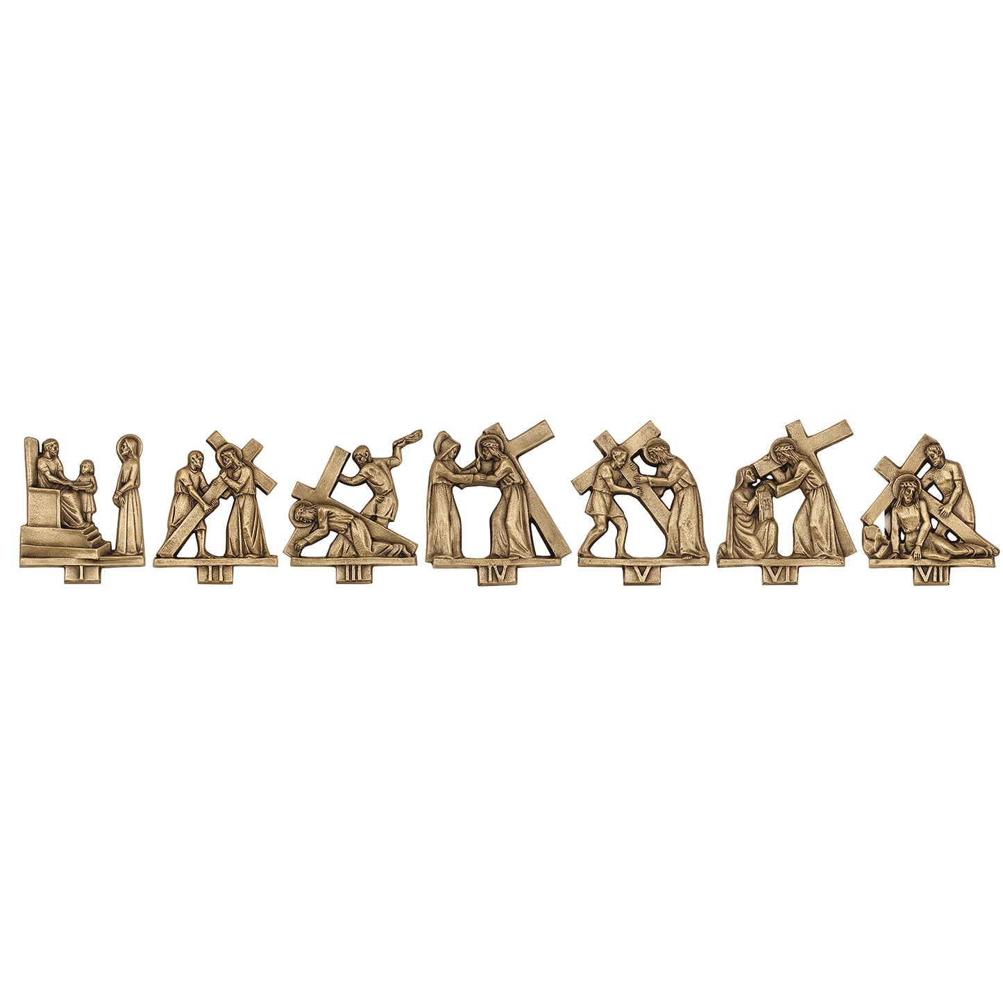 Estaciones del Vía Crucis – Bronce macizo (Juego de 14, sin montar)
