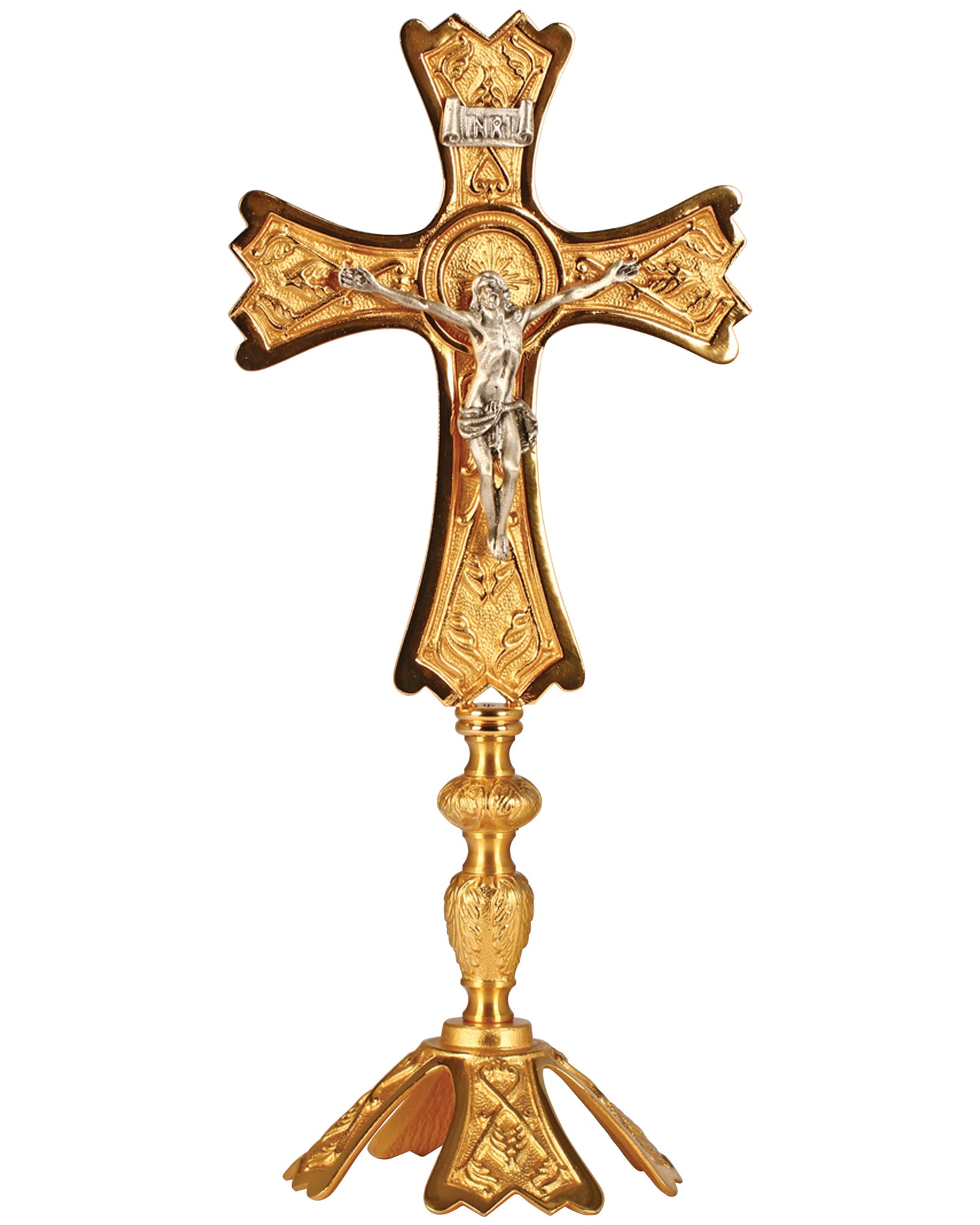 24k Gold-Plated Altar Crucifix 16"