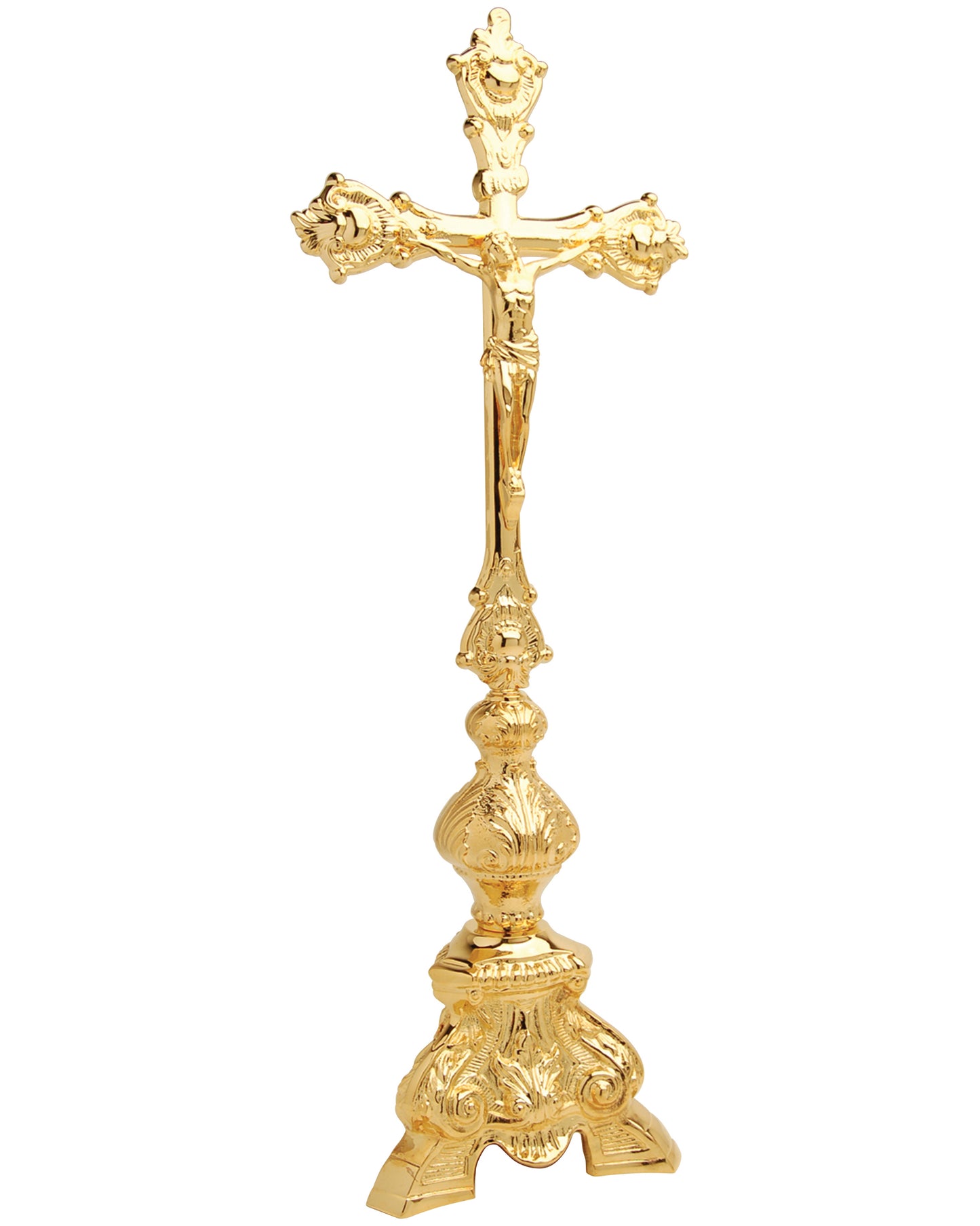 Crucifix d'autel plaqué or 24 carats (61,6 cm)