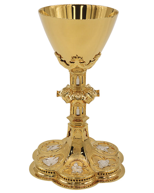 Cáliz ornamentado de oro y plata de 24 quilates (9 oz)
