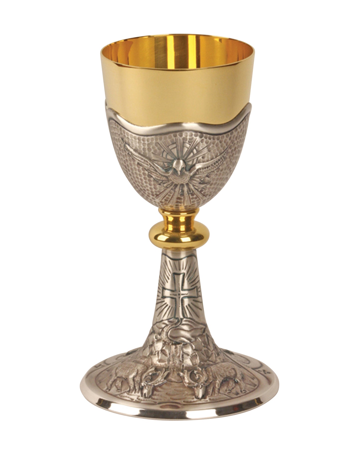 24k Gold-Plated and Oxidized Silver Chalice