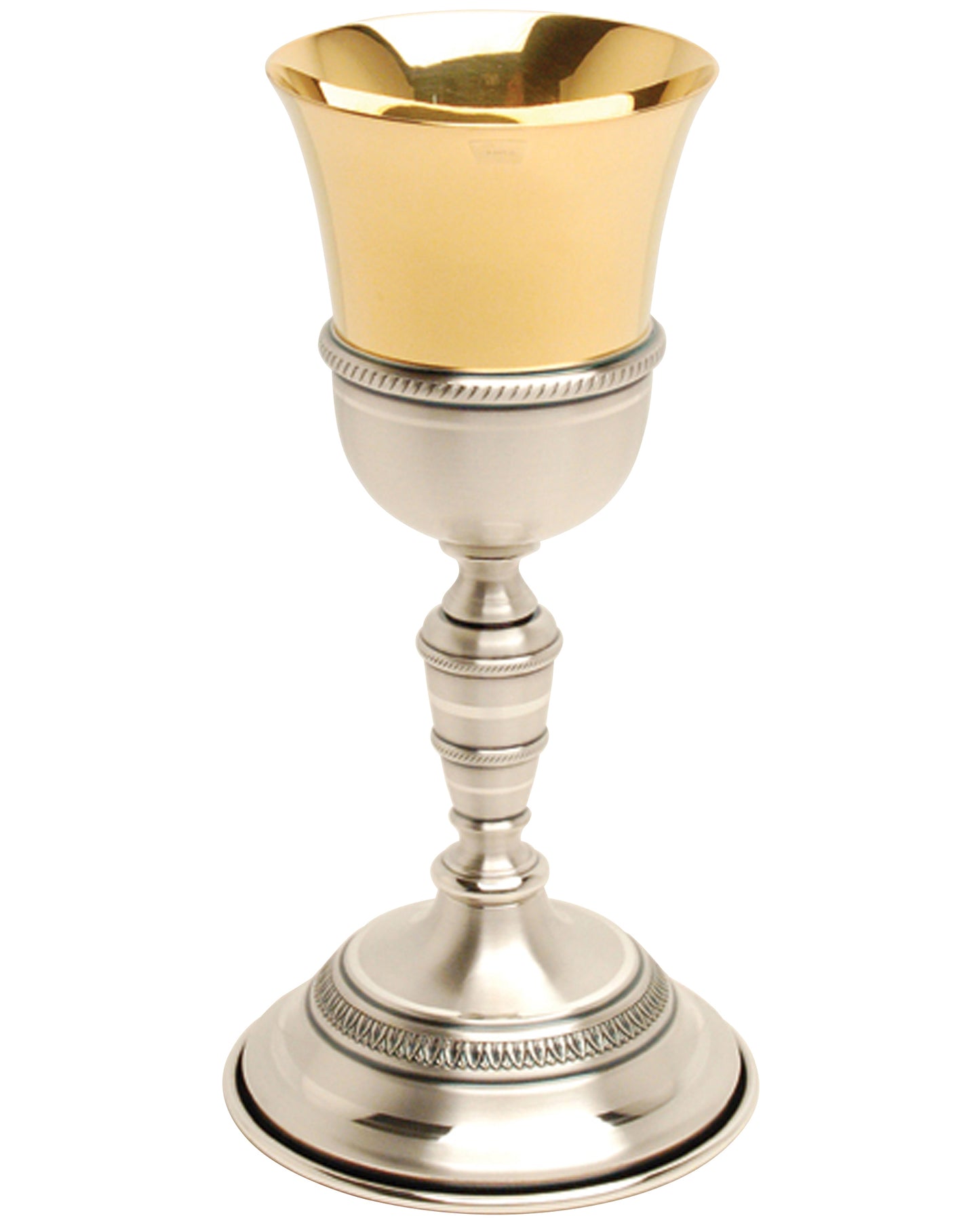 24k Gold and Silver-Plated Ornate Chalice 4oz