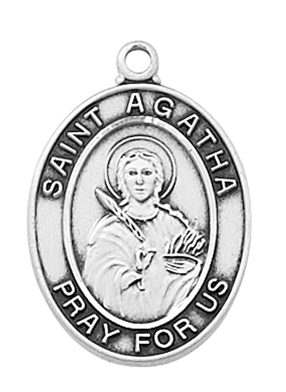 St. Agatha Medal - Sterling Silver
