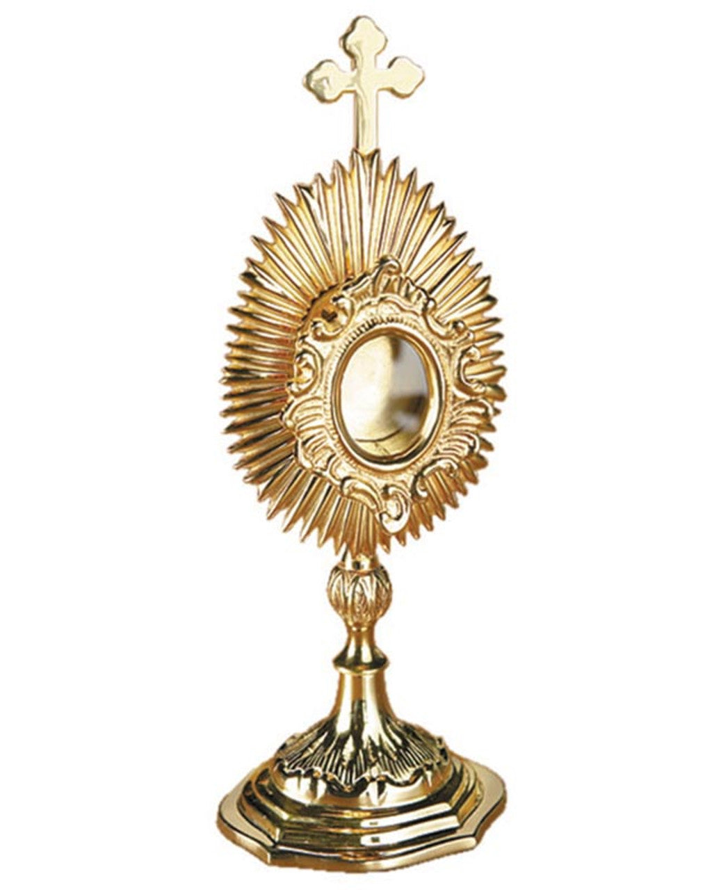 Pequeña custodia relicario de latón – 10"