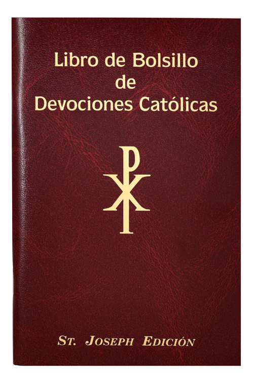 A cover of the book 'Libro de Bolsillo de Devociones Catolicas' with the title and author's initials 'SVD' displayed, against a plain background.