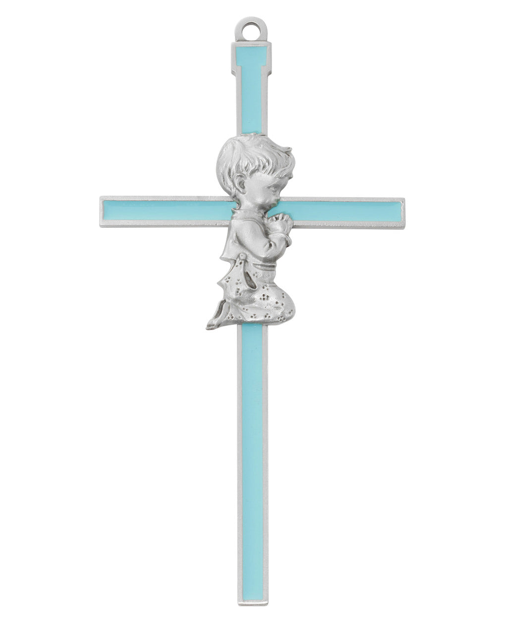 Decorative cross with angel figure on a white background