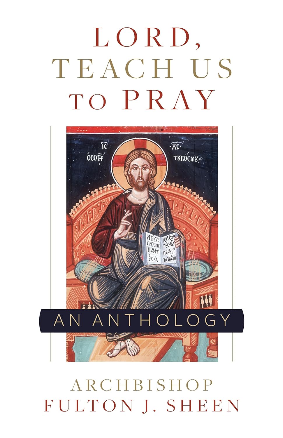 Book cover of 'Lord, Teach Us to Pray' by Archbishop Fulton J. Sheen with a religious icon design.