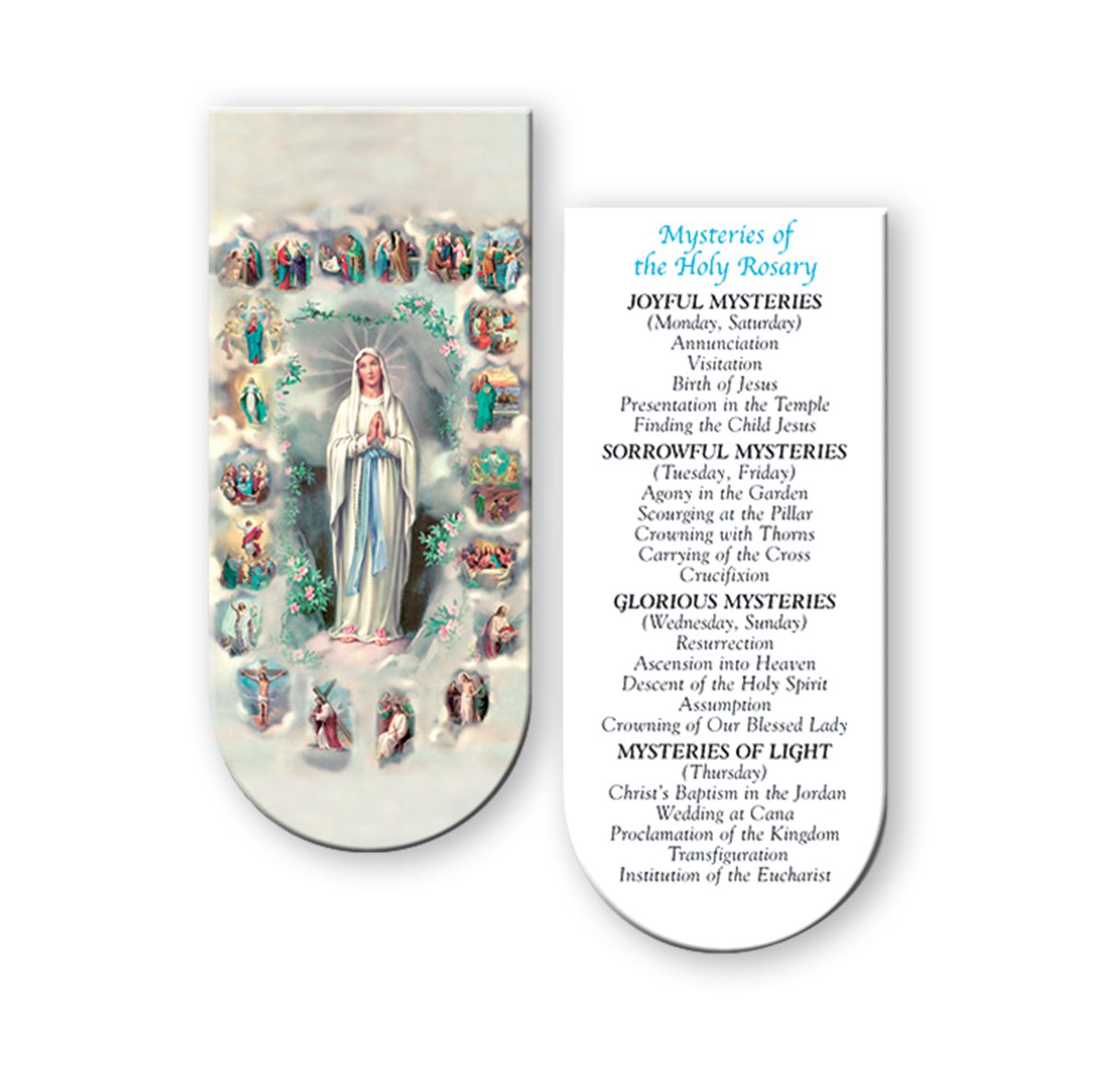 Marque-page magnétique : Mystères du Saint Rosaire