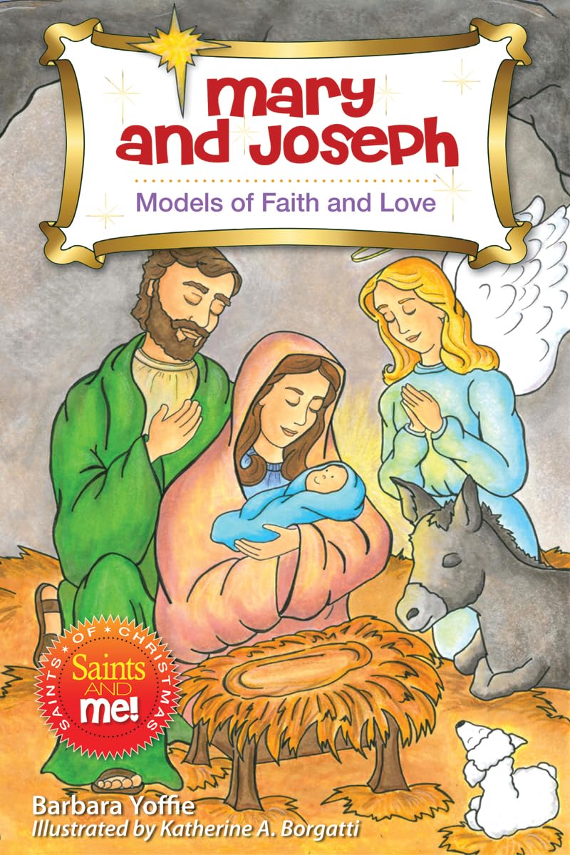 Book cover of 'Mary and Joseph: Models of Faith and Love' with a nativity scene illustration.