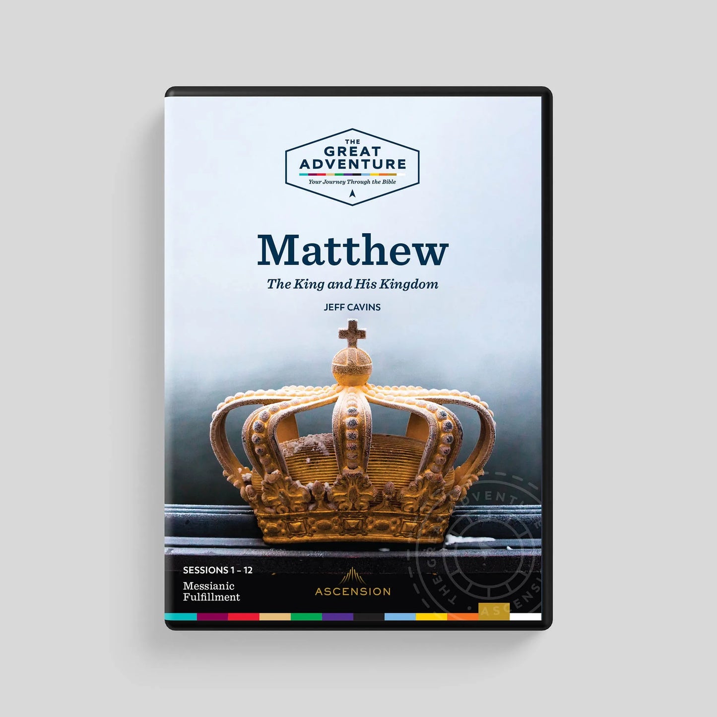 Book cover of 'The Great Adventure: Matthew' with a crown illustration on a gray background