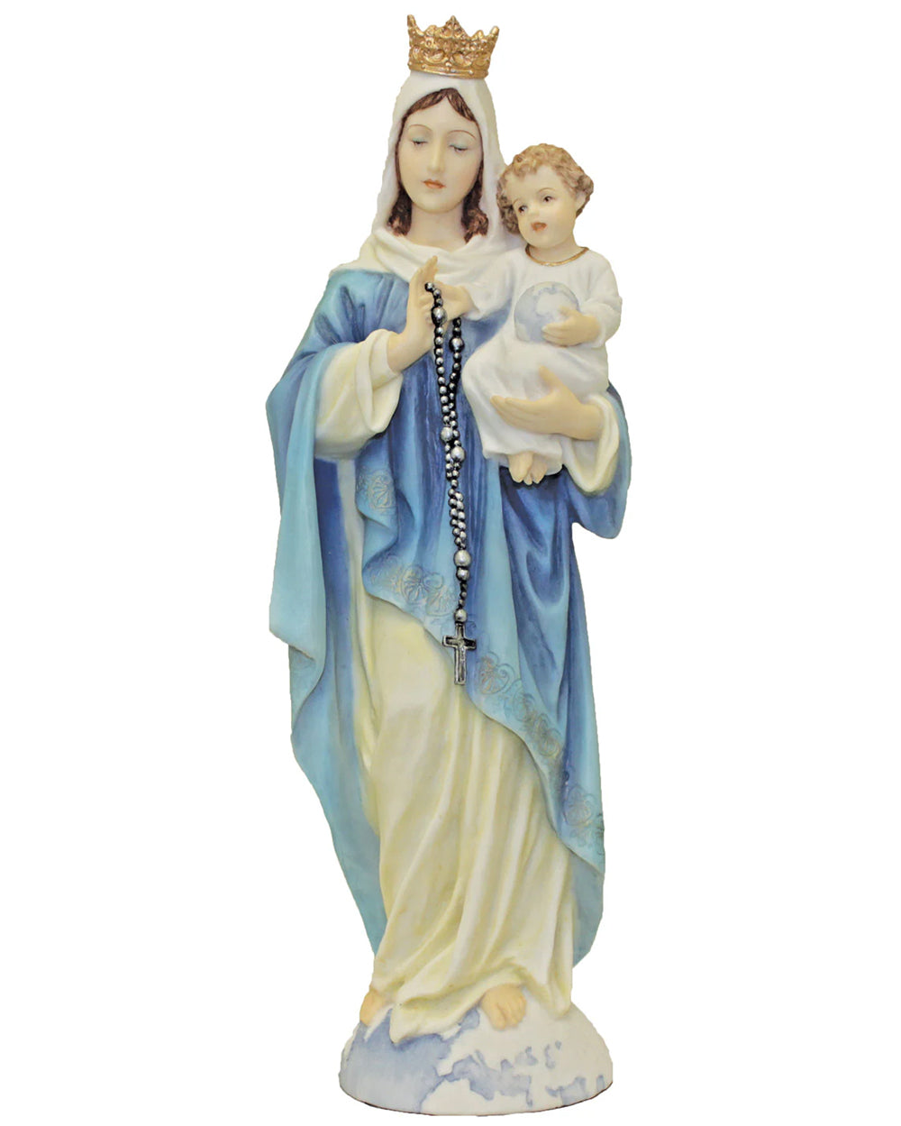 Estatua de Nuestra Señora del Rosario 25.4 cm
