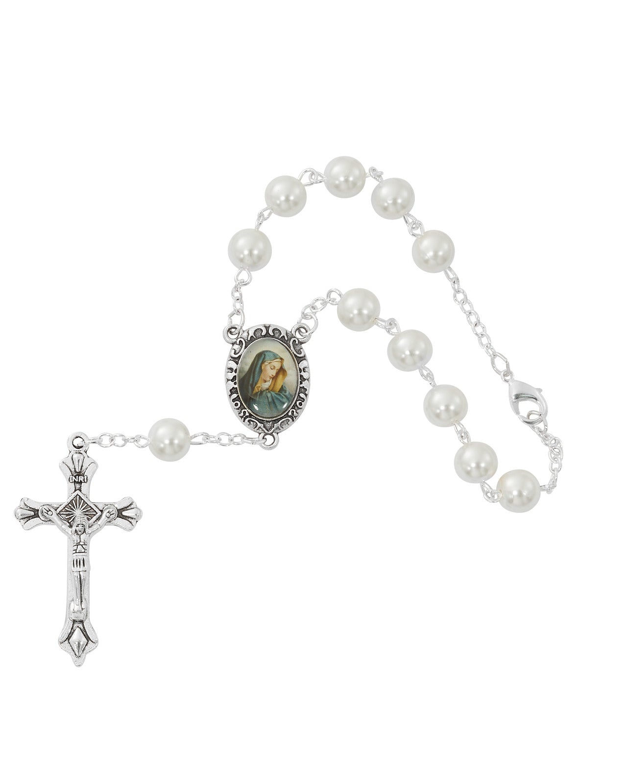 Our Lady of Sorrows White Auto Rosary