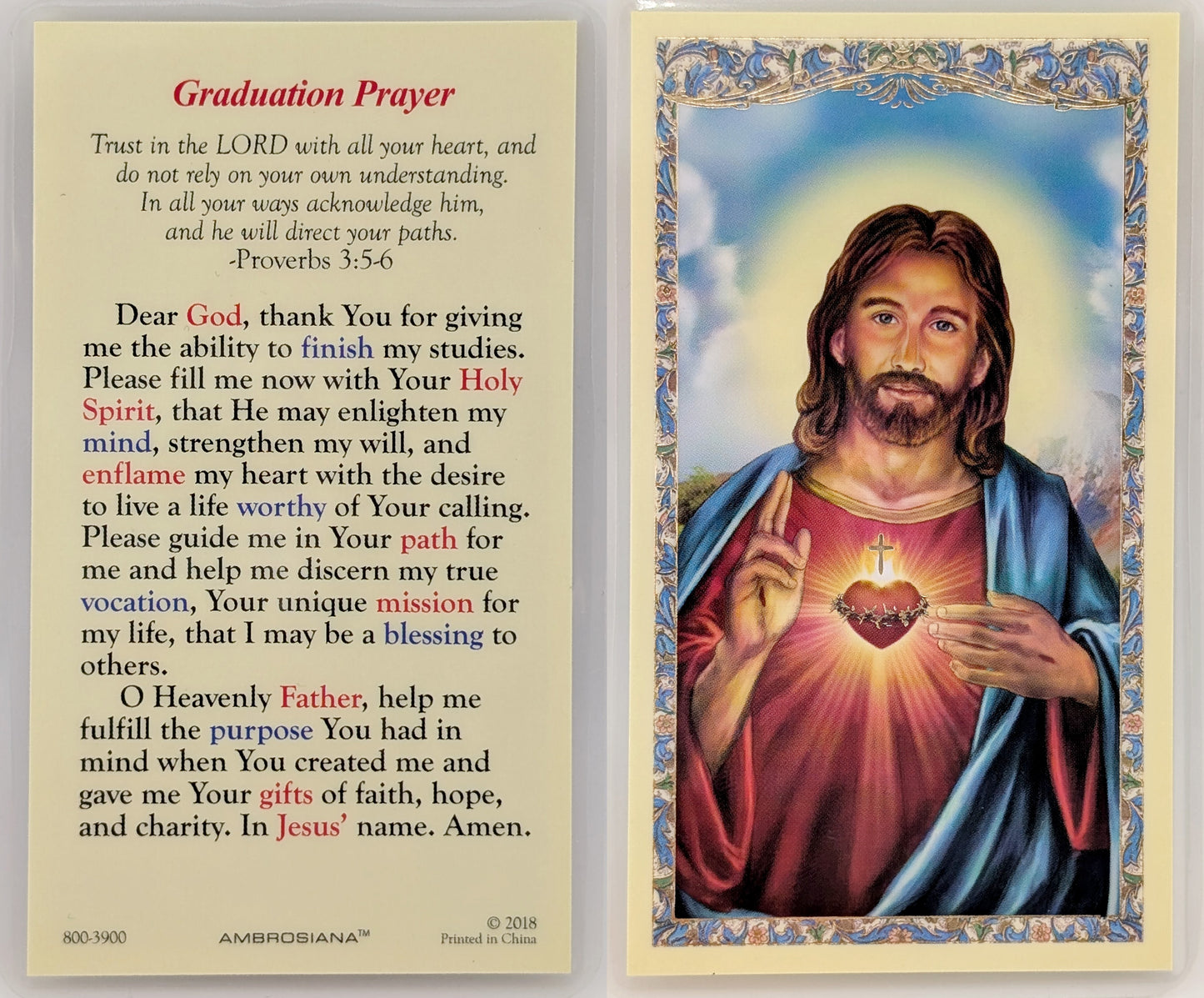 Graduation Prayer Holy Card