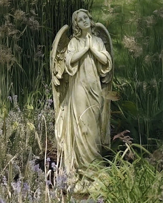 Estatua de jardín de ángel orando de 91 cm