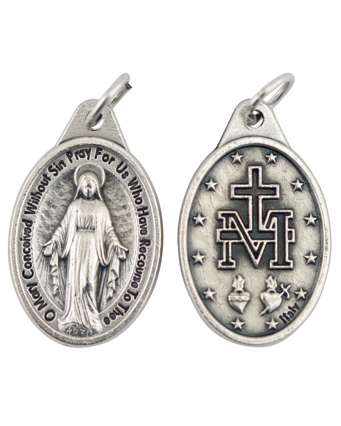 Oval Oxidized Miraculous Medal 16x22mm