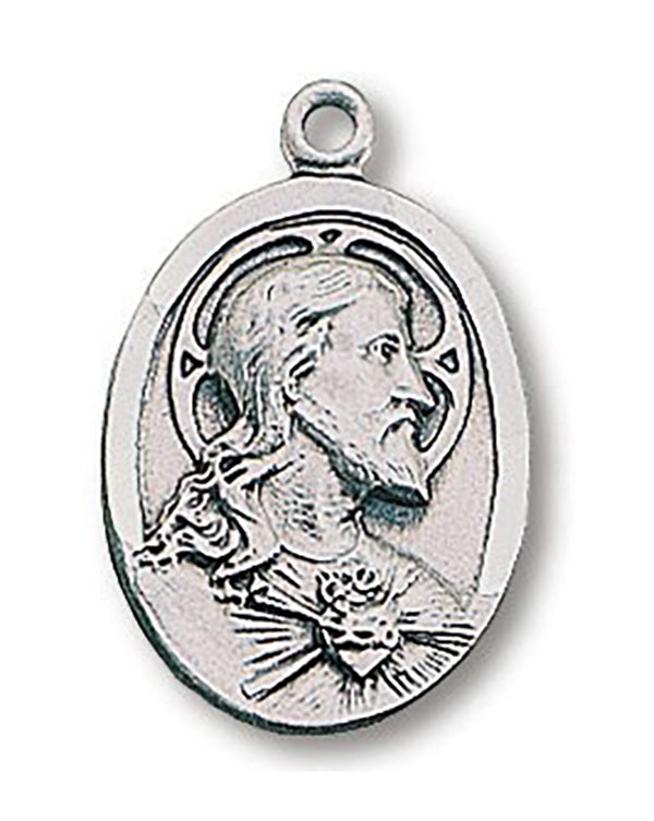 Sterling Silver Scapular Necklace 24"