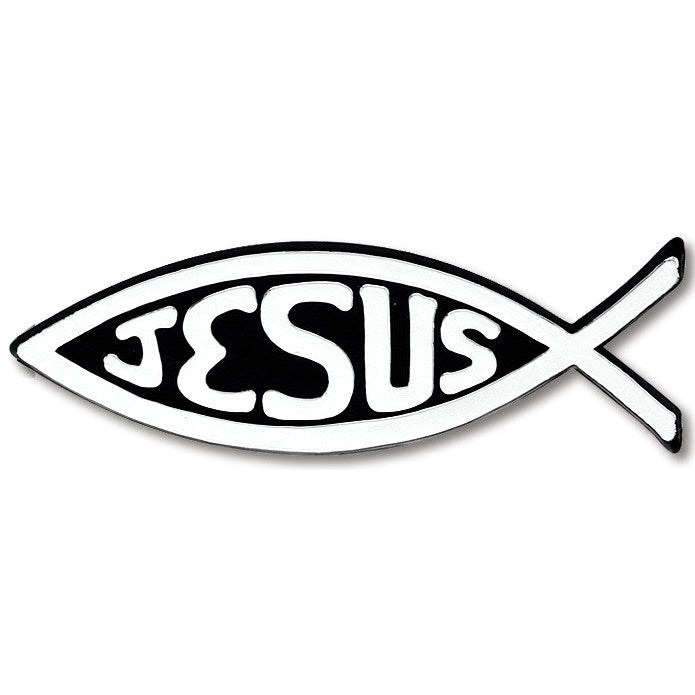 Auto Decal: Silver Jesus Fish