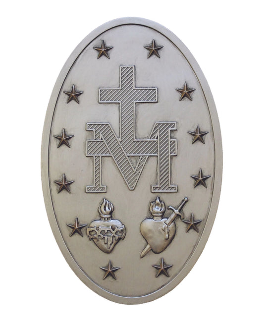 Placa de pared Milagrosa de peltre 5x8"
