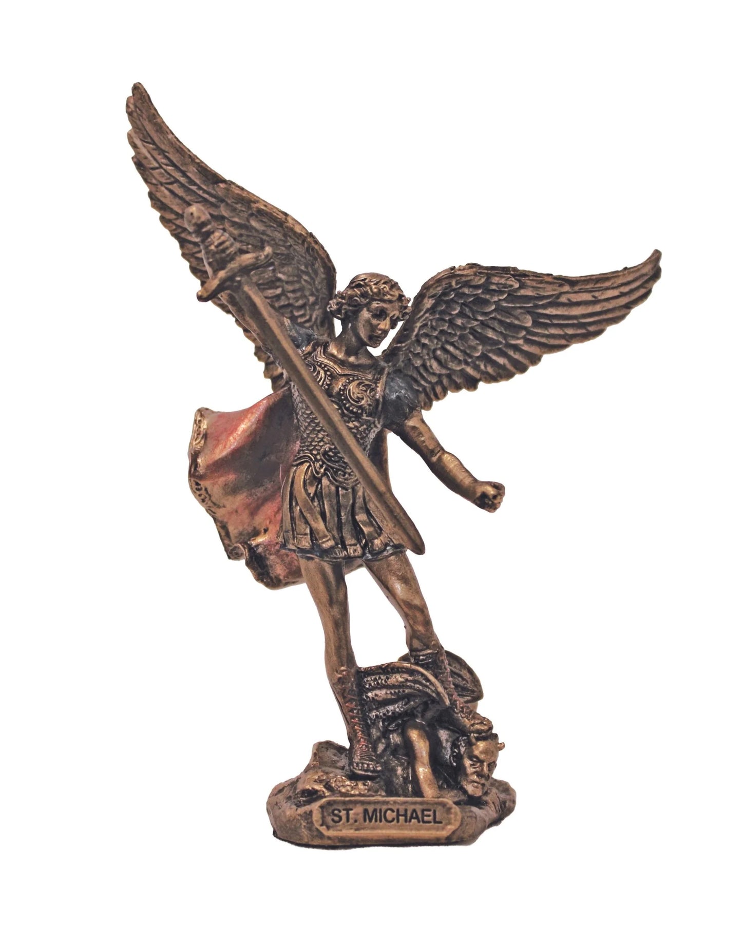 Bronze-Painted St. Michael Statue 4"