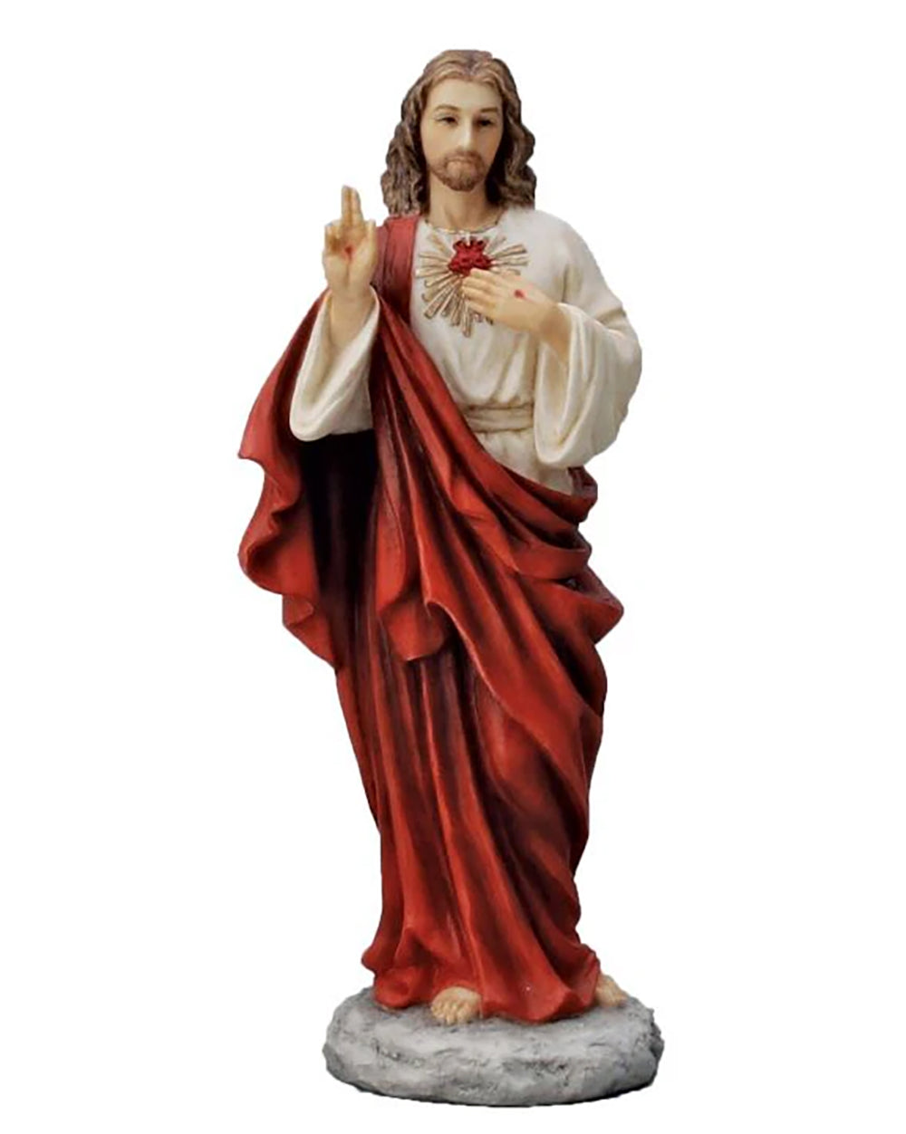 Sacred Heart of Jesus Hand-Painted Statue 8"