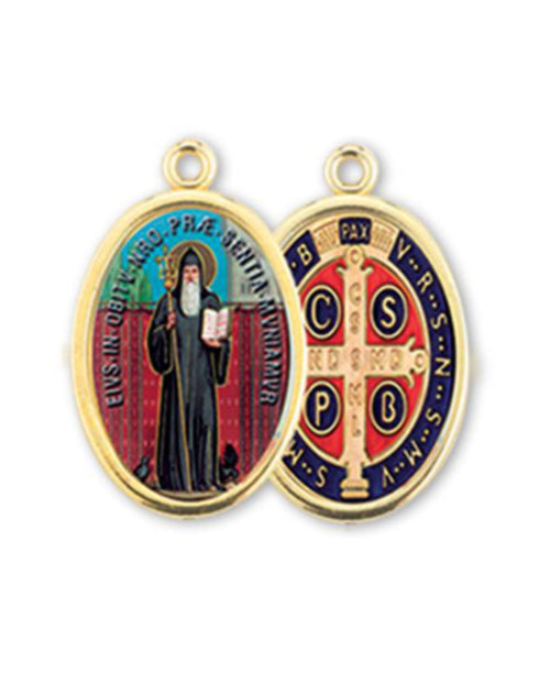St. Benedict Gold-Finish Picture Medal 1"