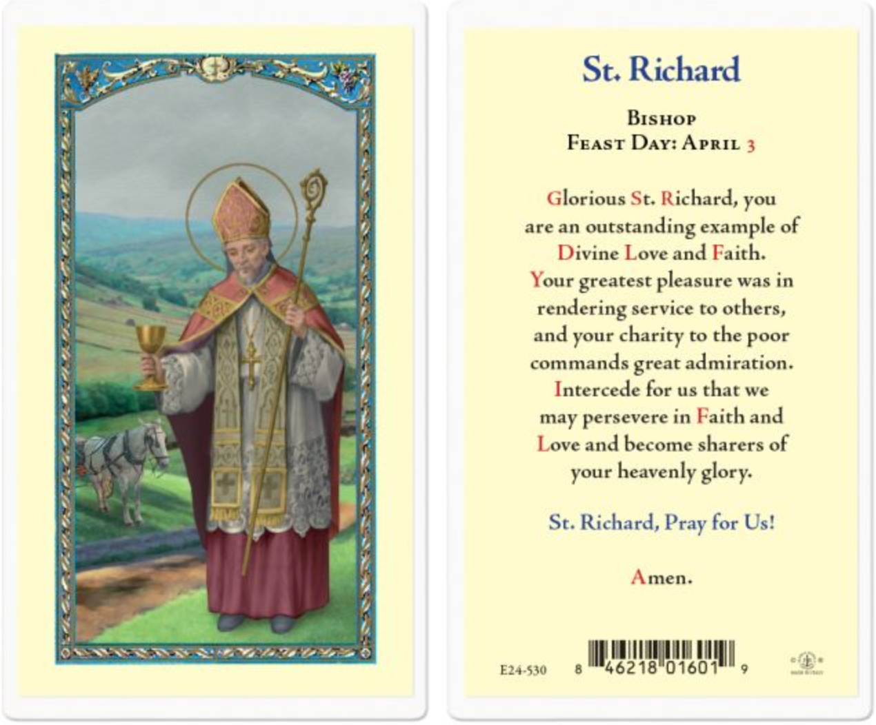 Saint Richard Holy Card