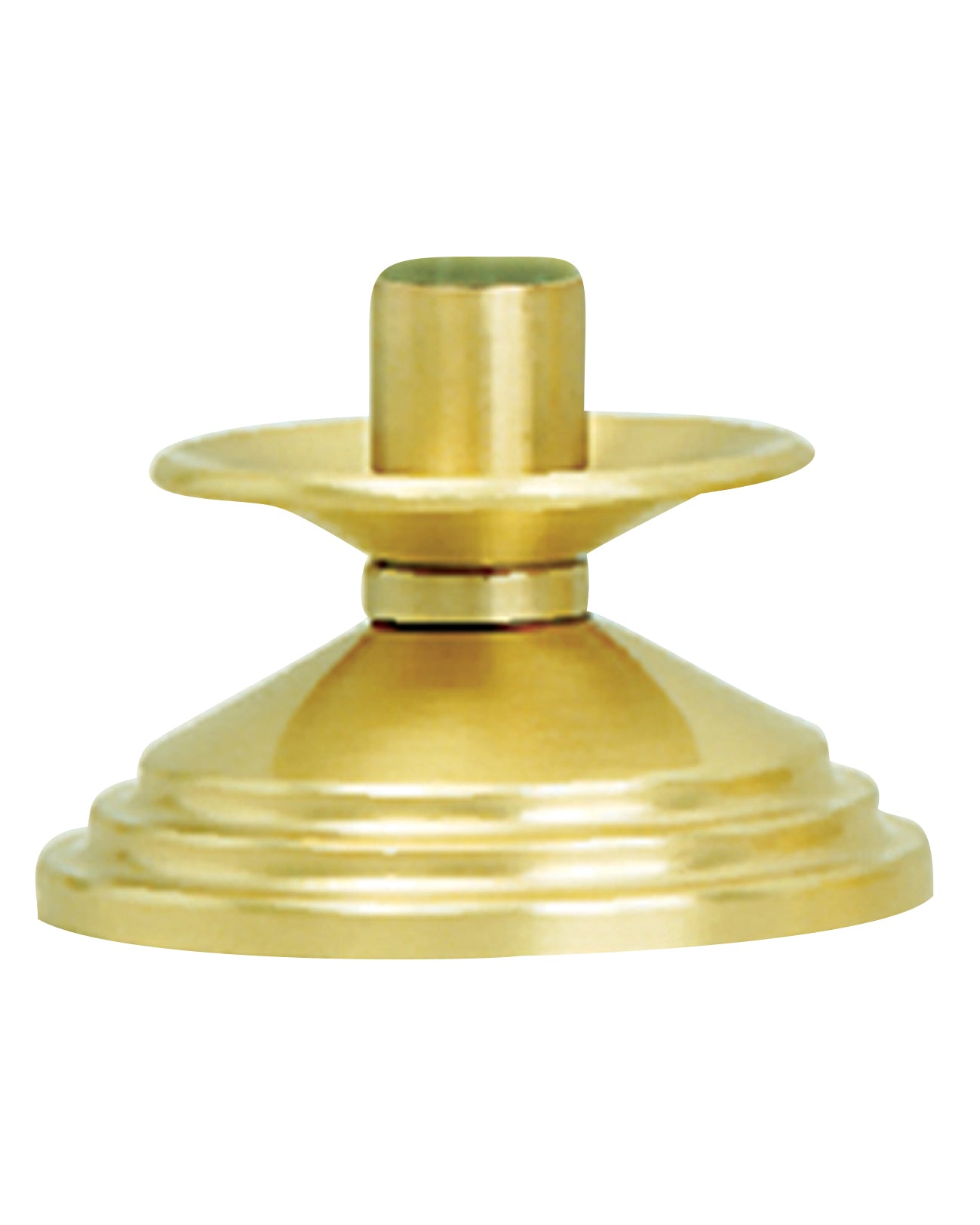 Brass candle holder on a white background