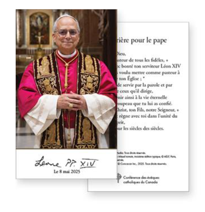 Carte de Prière: Pape Léon XIV, Paquets de 25