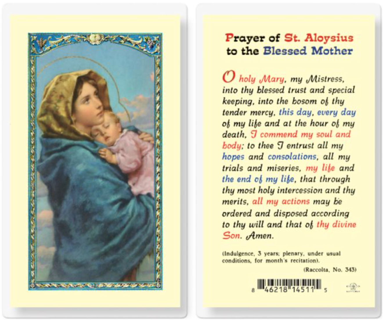 Madonna of the Streets Holy Card