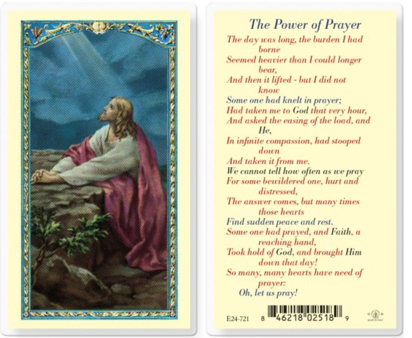 The Power of Prayer Holy Card