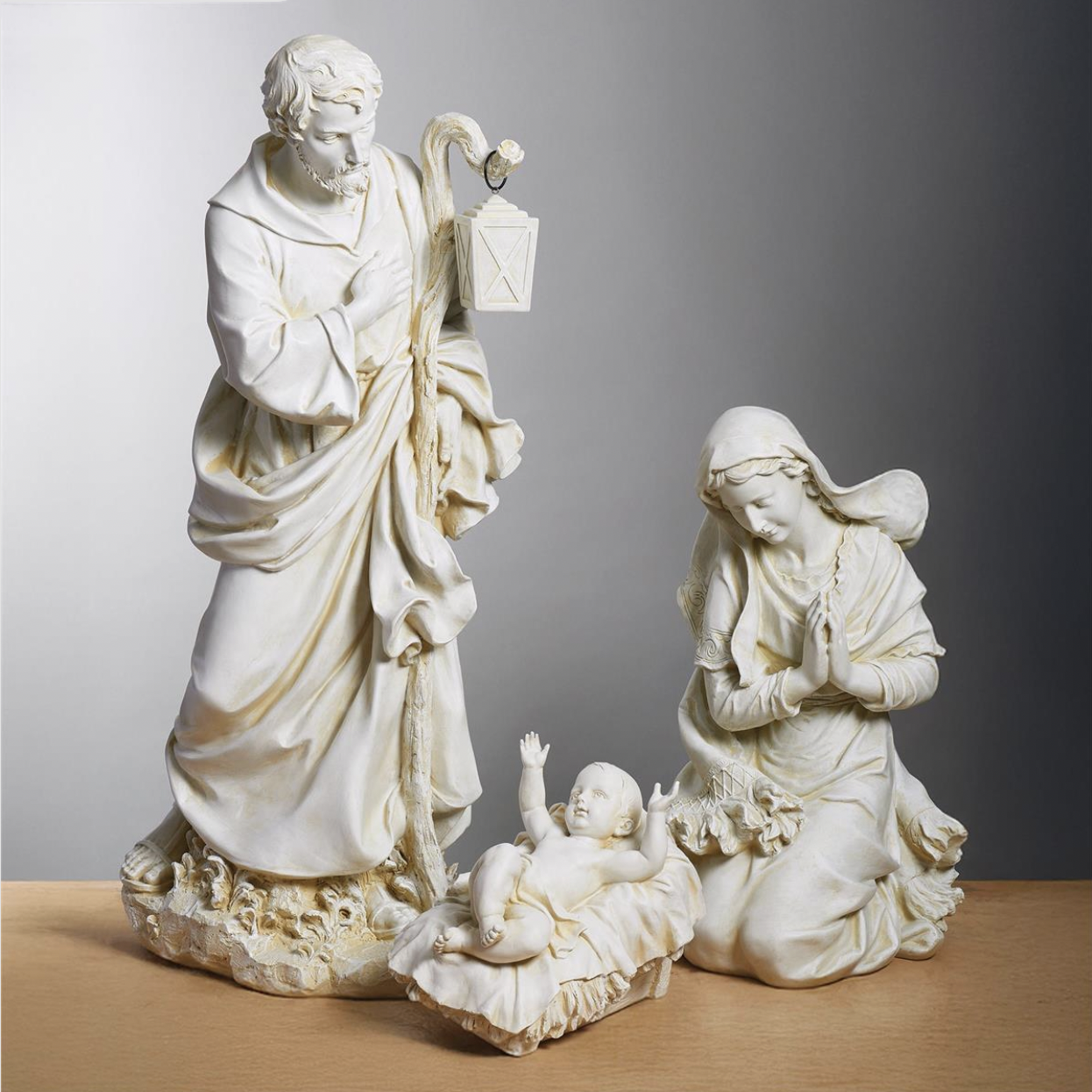Indoor/Outdoor Ivory Nativity Set: Holy Family (3-Piece Set) 39" Scale