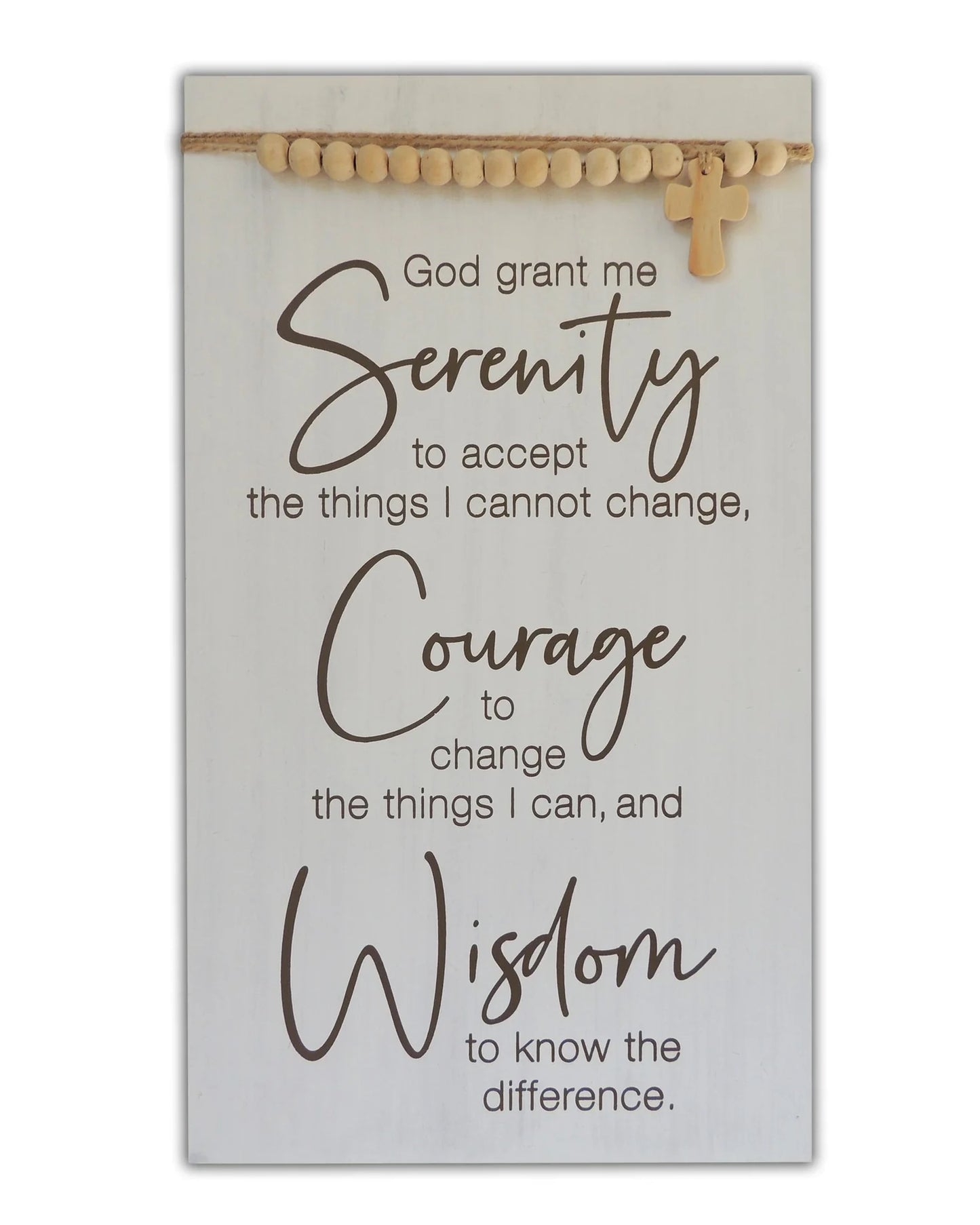 Decorative sign with inspirational quote on a white background