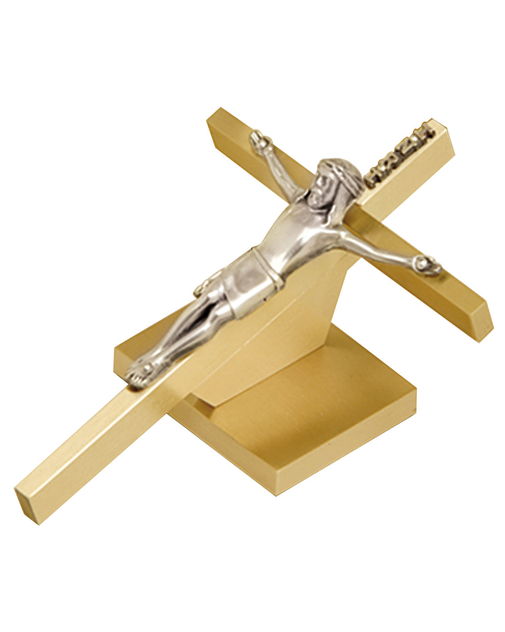 Crucifijo procesional de latón macizo de 6"