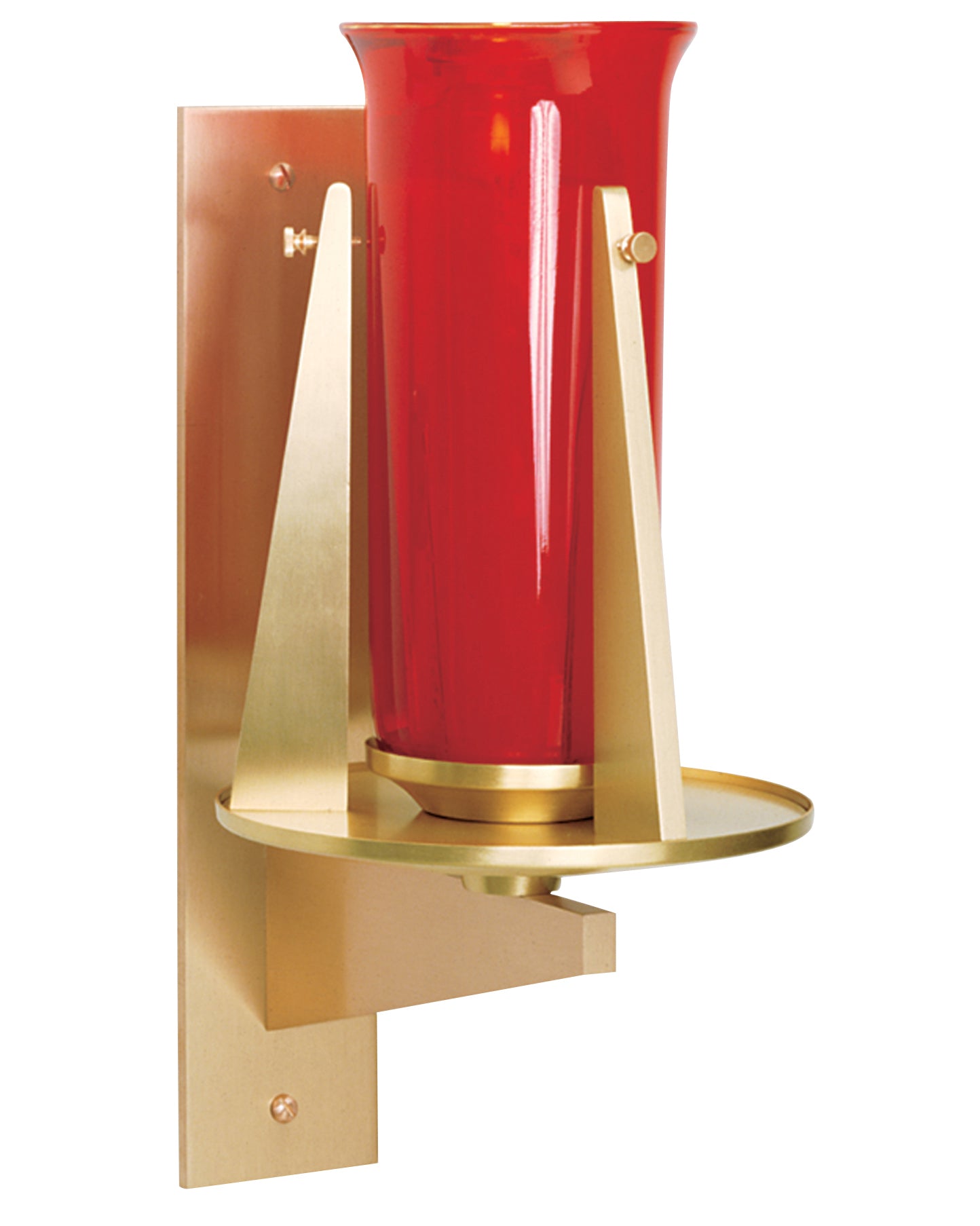 Lámpara de Santuario de Placa de Pared de Latón Macizo 3x15"