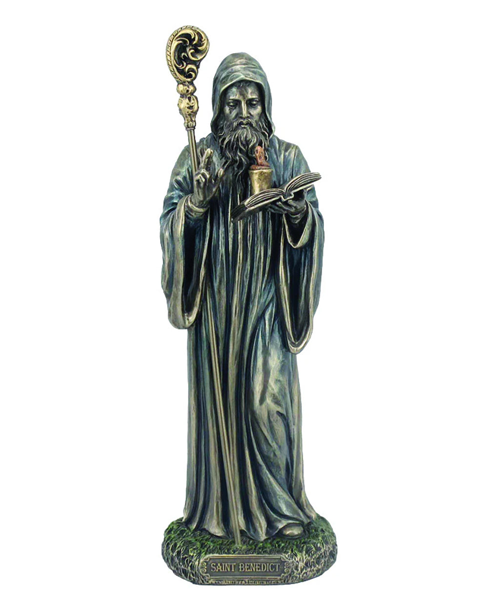 St. Benedict Bronze-Painted Statue 8"