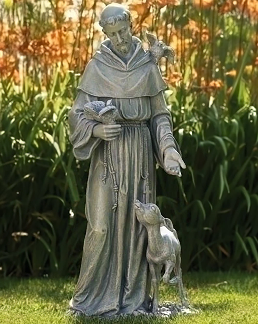 St. Francis with Deer Outdoor Statue 36.5"