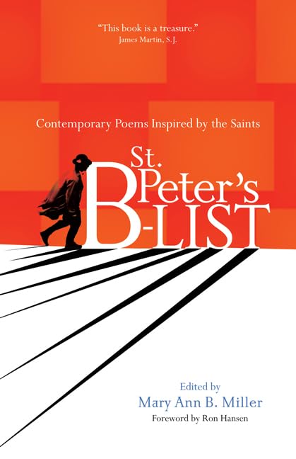 Book cover of 'St. Peter's B-List' with a silhouette of a person walking on tracks against an orange background.