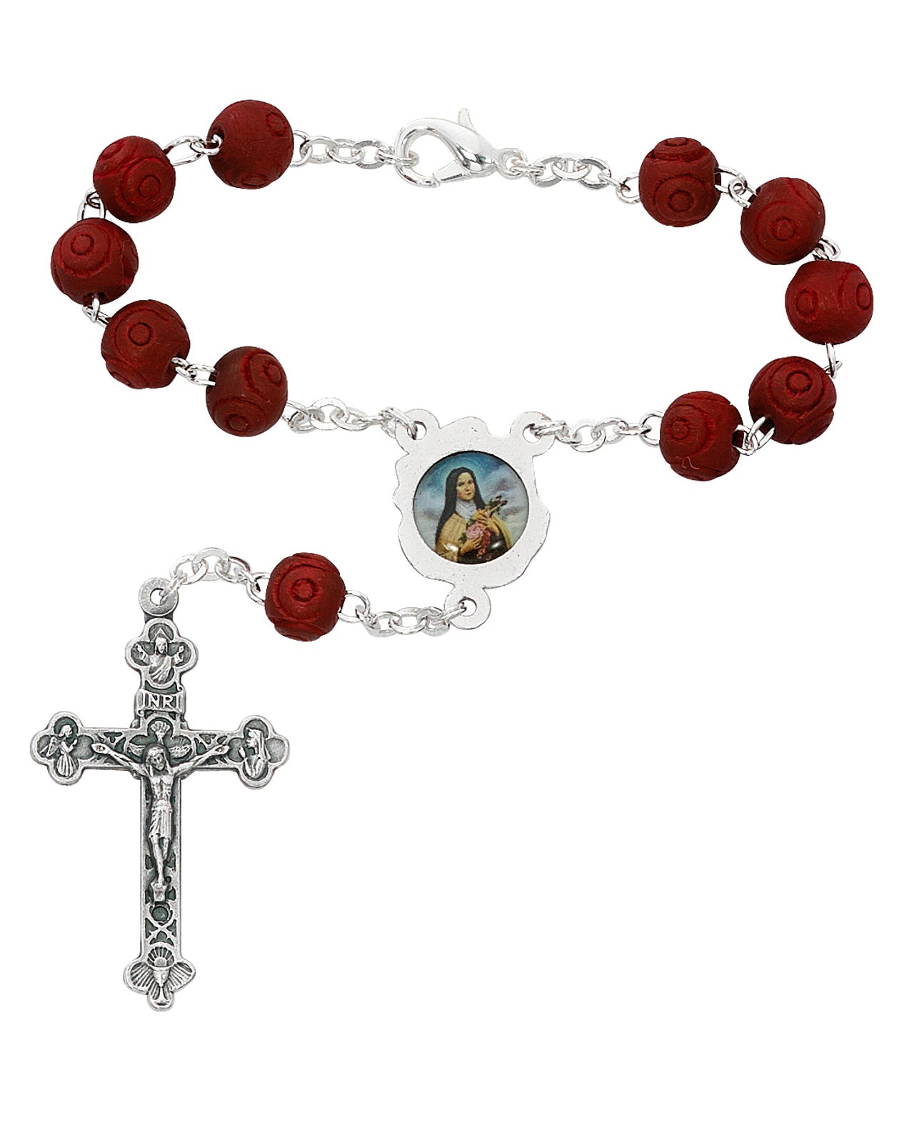 St. Therese Red Auto Rosary