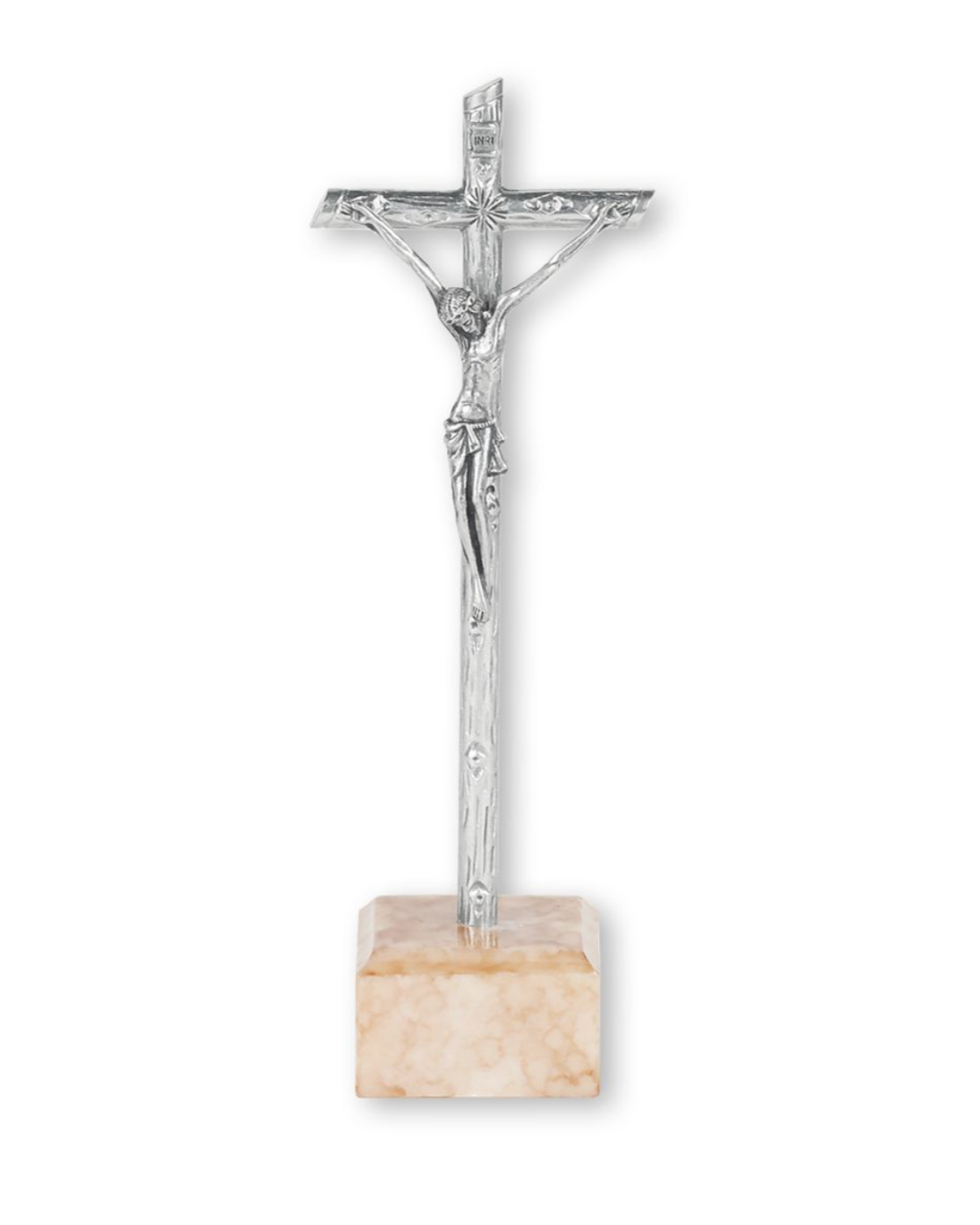 Standing Crucifix on Marble Base 5"
