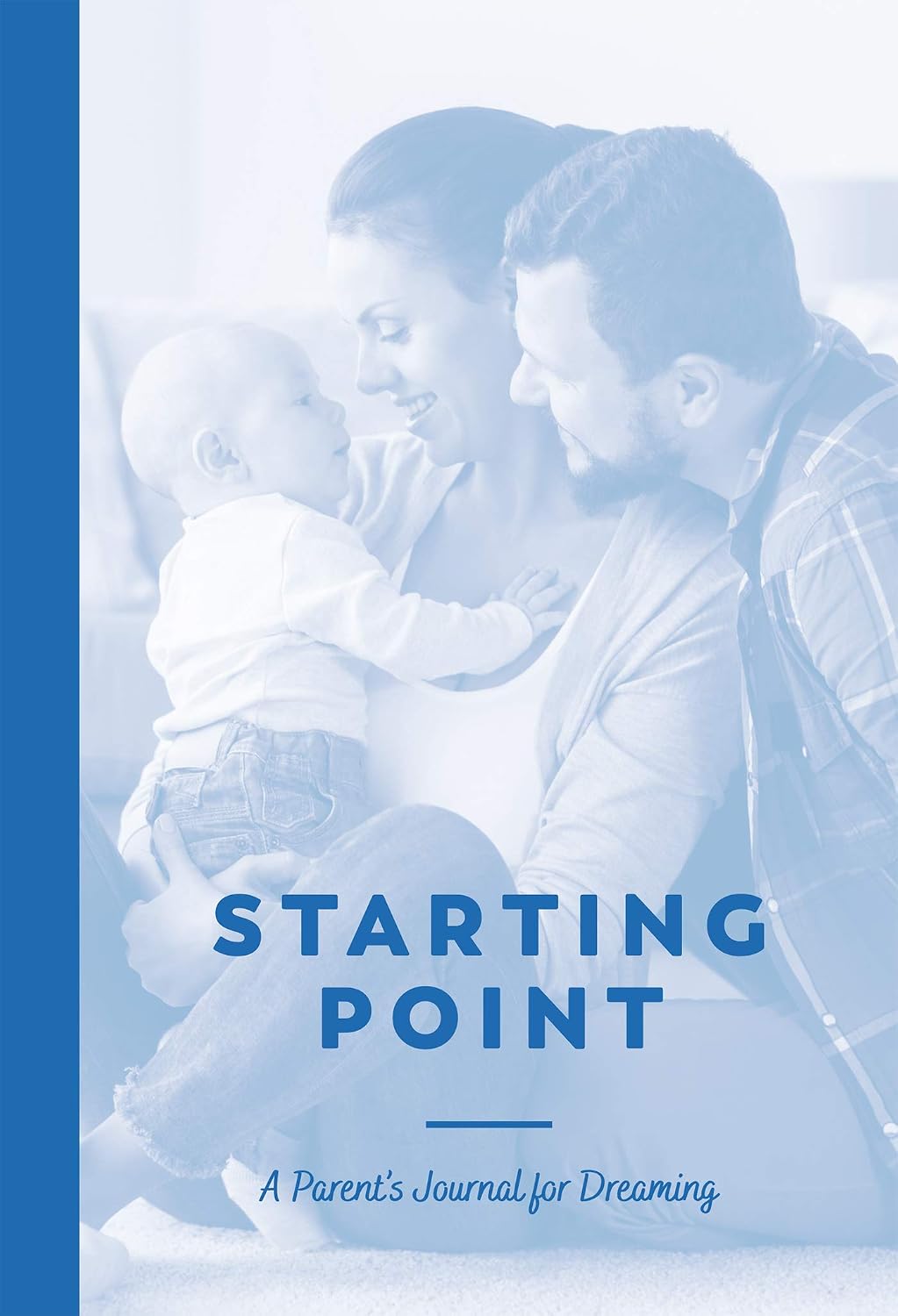 Book titled 'Starting Point: A Parent's Journal for Dreaming' with a blue cover featuring an image of a family.
