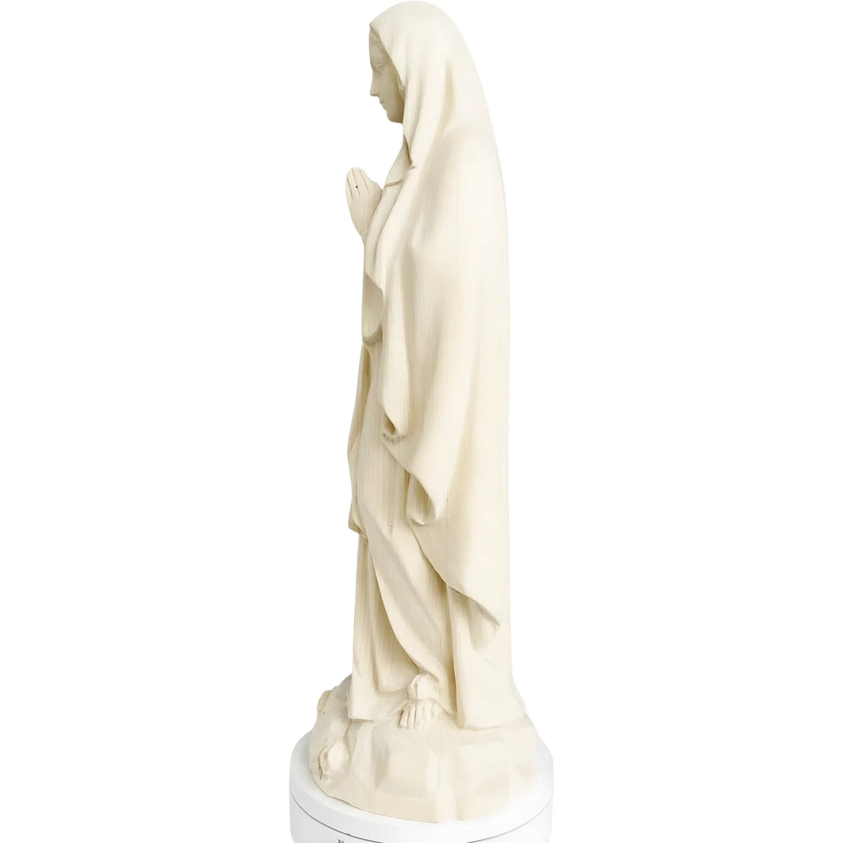 Hand-carved Our Lady of Lourdes Madonna Statue in Wood, Natural