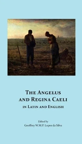 Book cover of 'The Angelus and Regina Caeli' with two figures in a field.