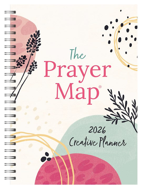 2026 Creative Planner titled 'The Prayer Map' with abstract designs on a white background