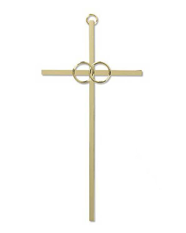 Cruz de boda delgada de latón de 8"