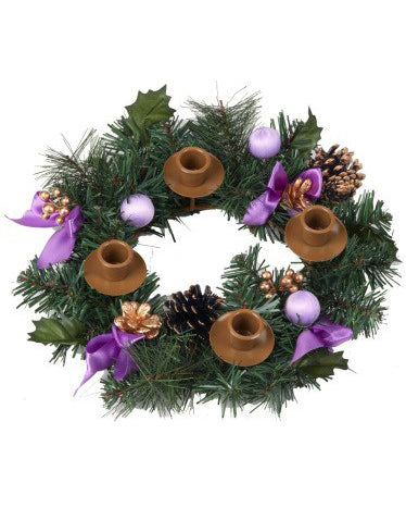Couronne de l'Avent ruban violet 11"