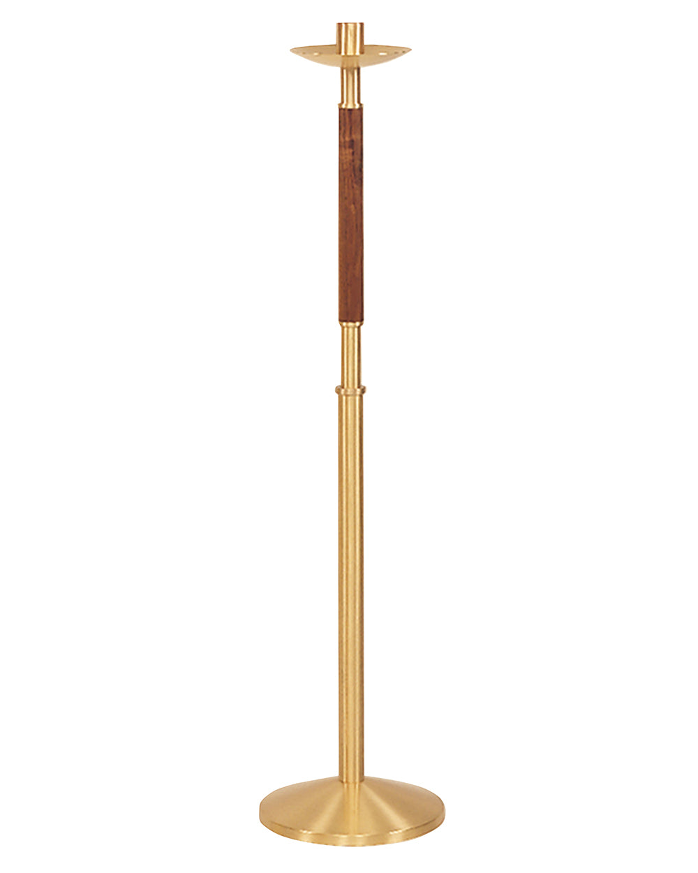 Walnut and Satin Bronze Processional Candlestick 42"