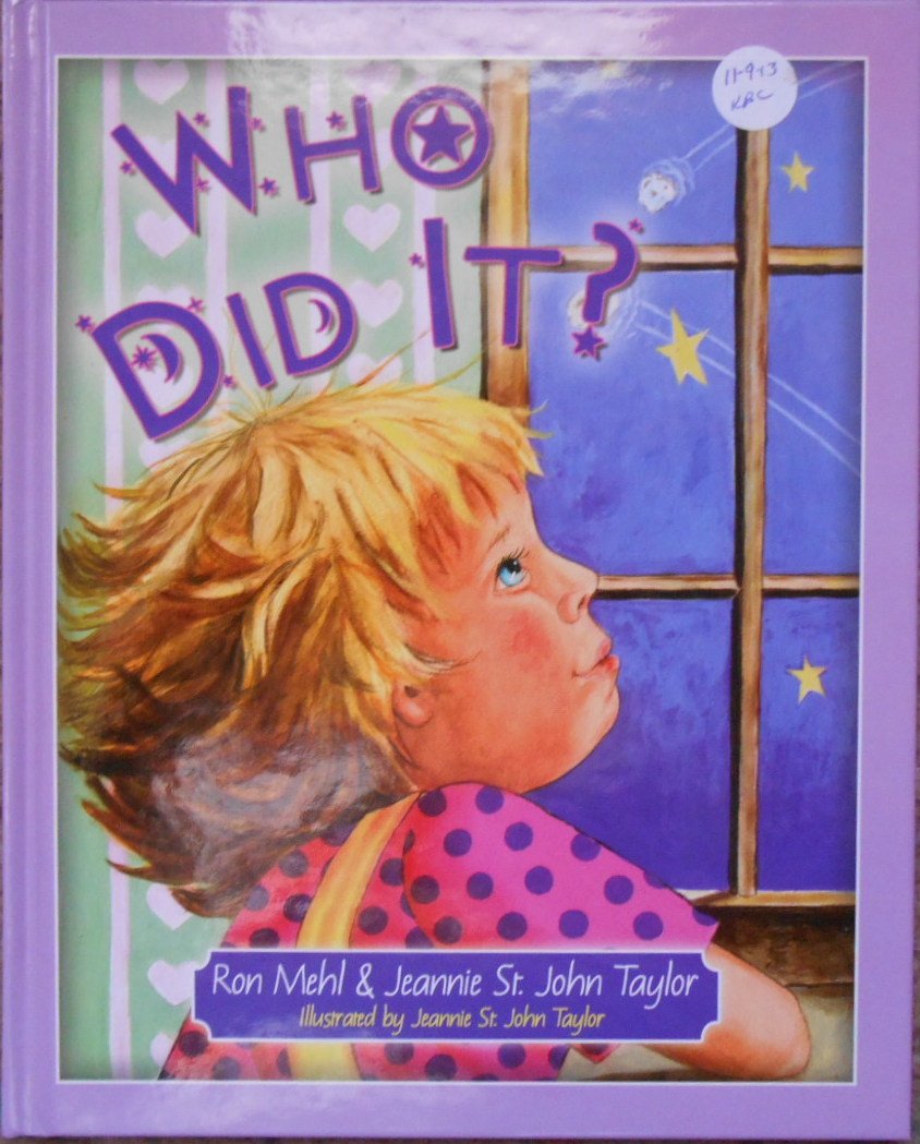 Book cover of 'Who Did It?' with a child looking out a window.