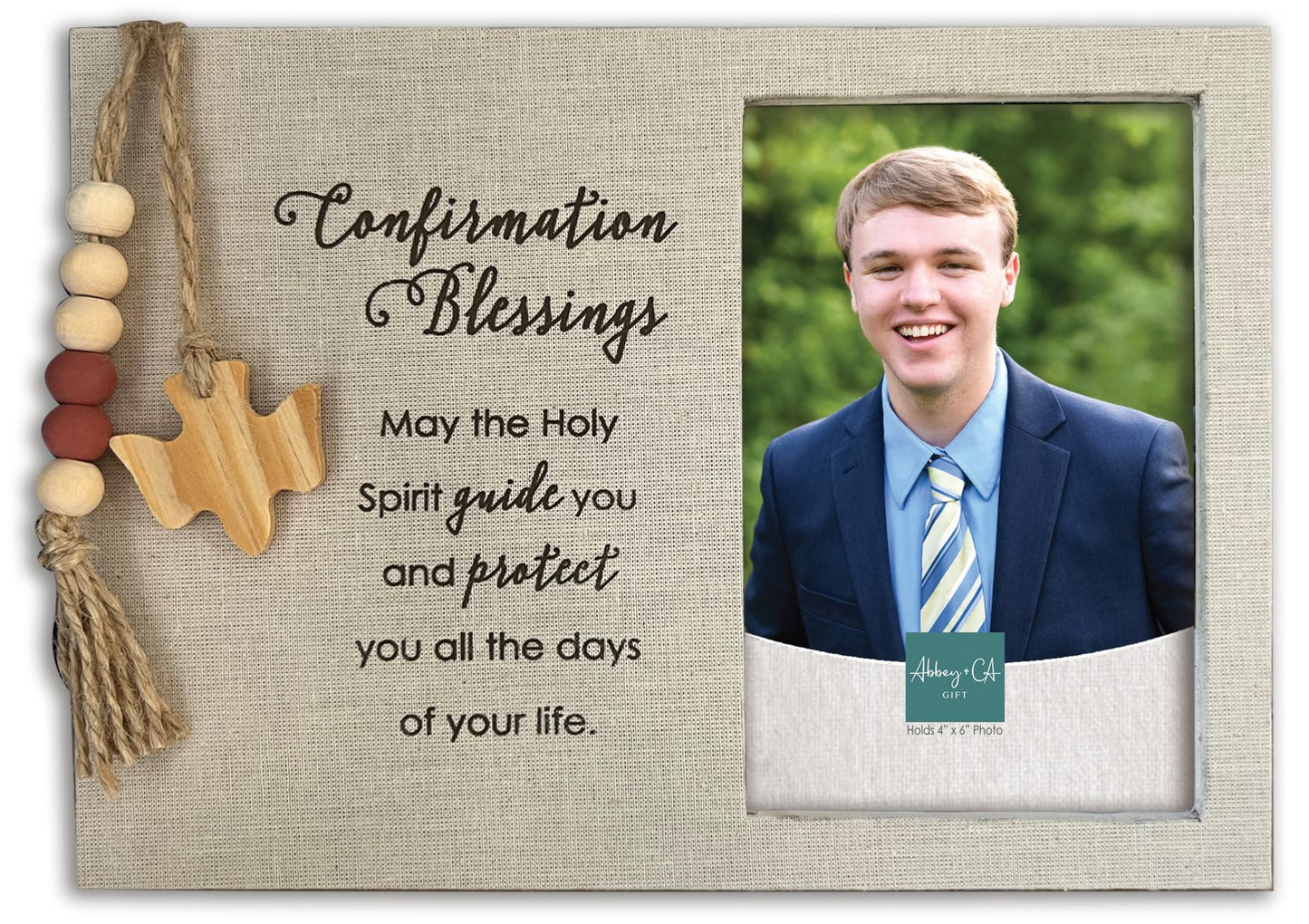 Wooden Dove Confirmation Picture Frame 6.5" x 9"